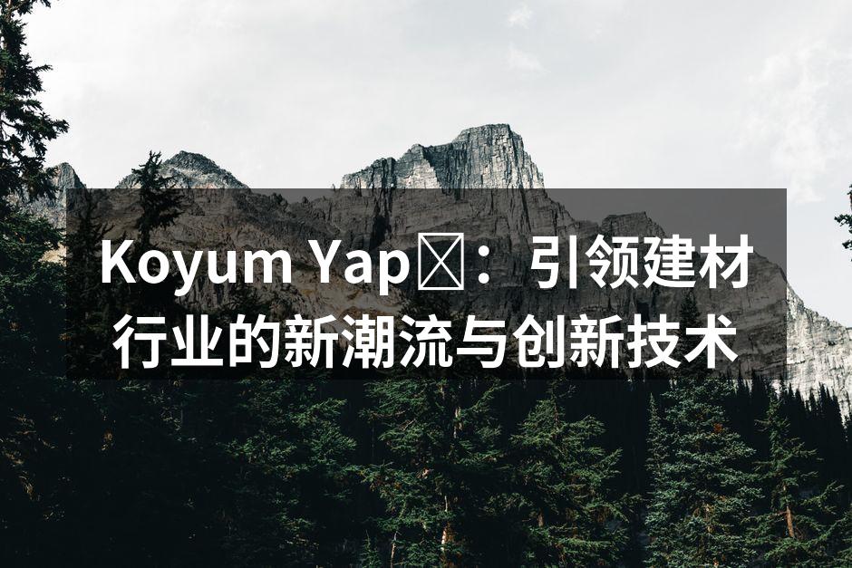 Koyum Yapı：引领建材行业的新潮流与创新技术